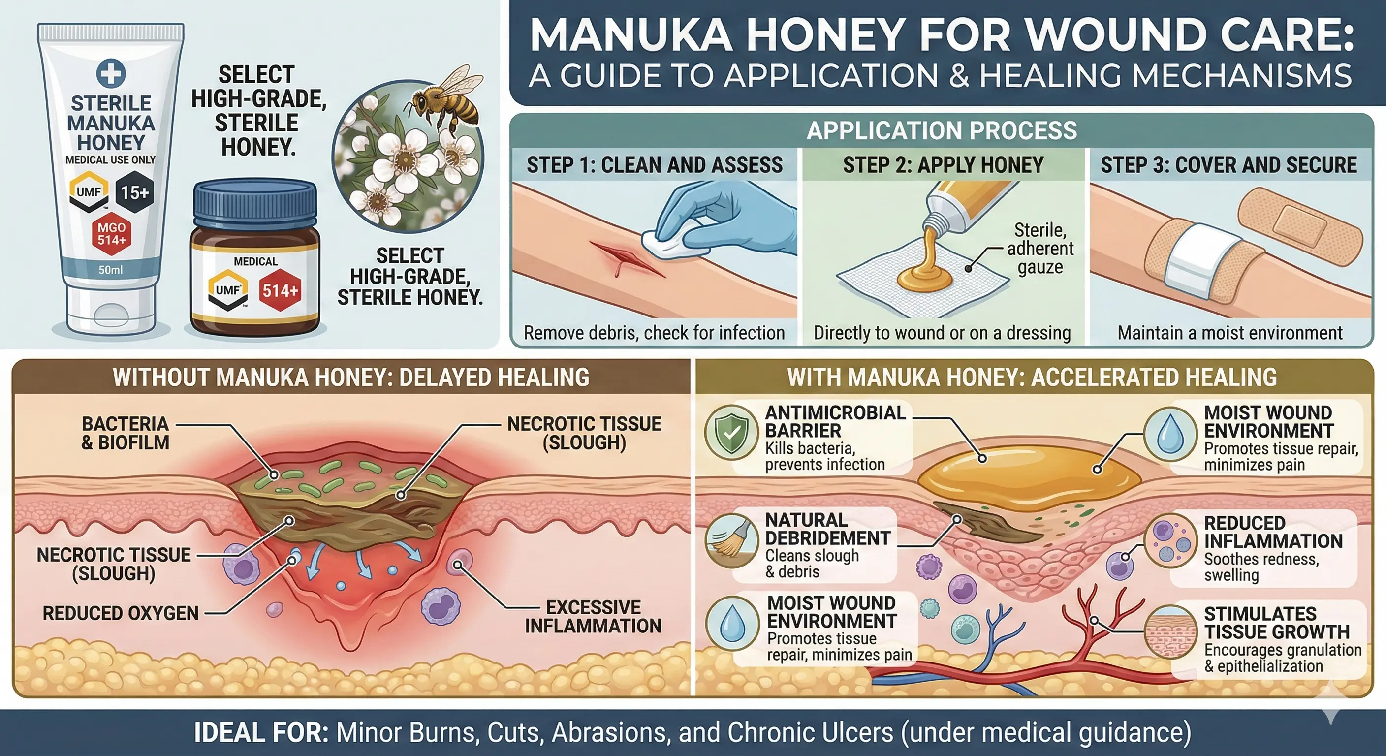Manuka Honey for Wound Care: Clinical Evidence & How to Use It