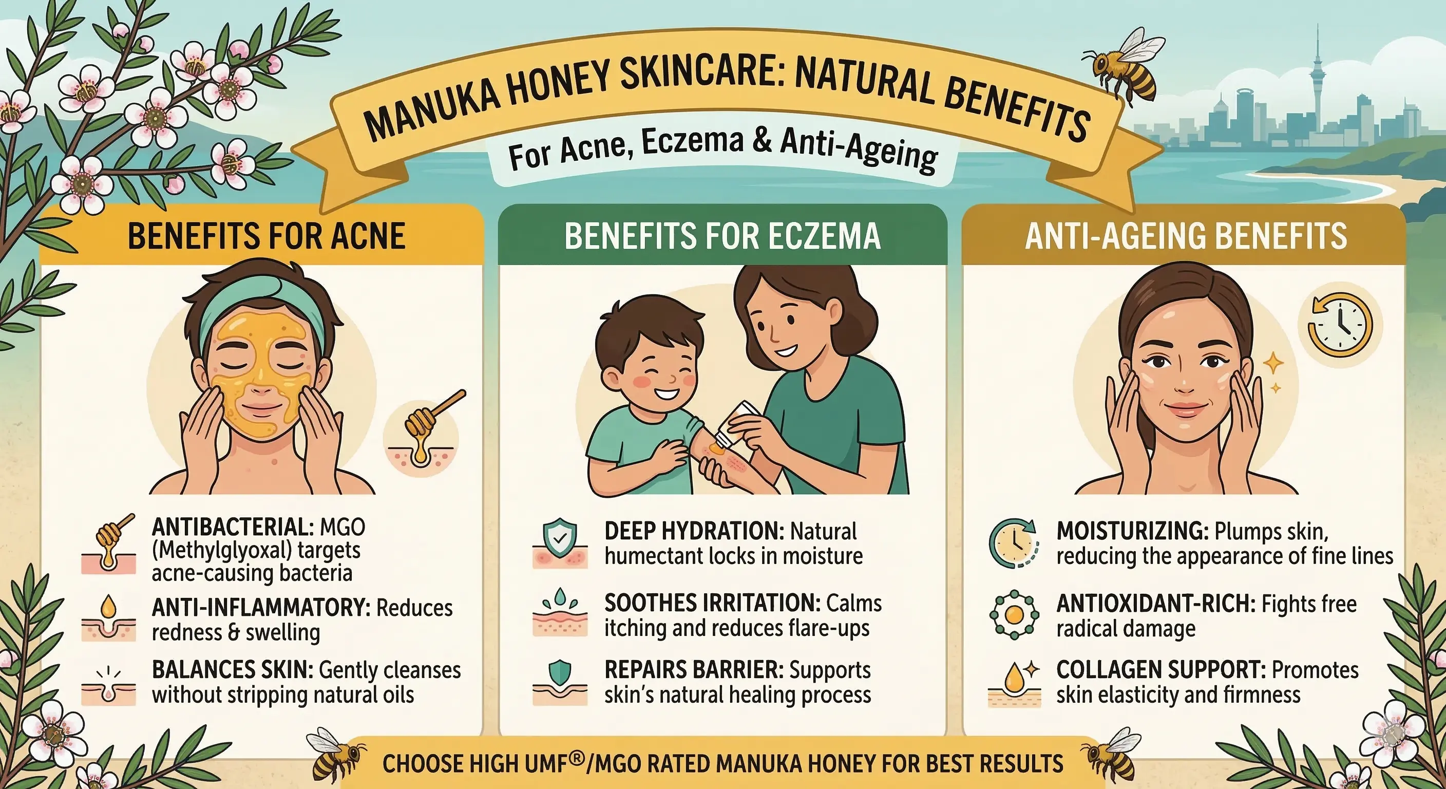 Manuka Honey Skincare: Benefits for Acne, Eczema & Anti-Ageing