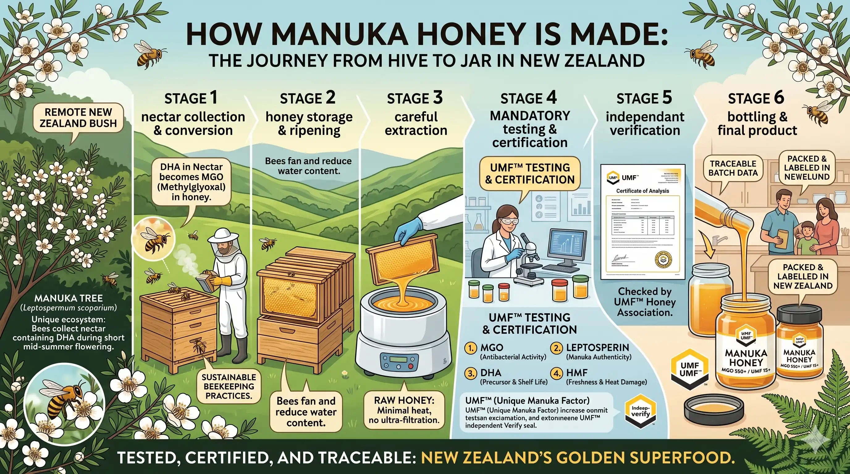 How Manuka Honey Is Made: The Journey From Hive to Jar in New Zealand